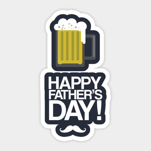 Happy Father's Day w/ a Glass of Beer Sticker by Freid